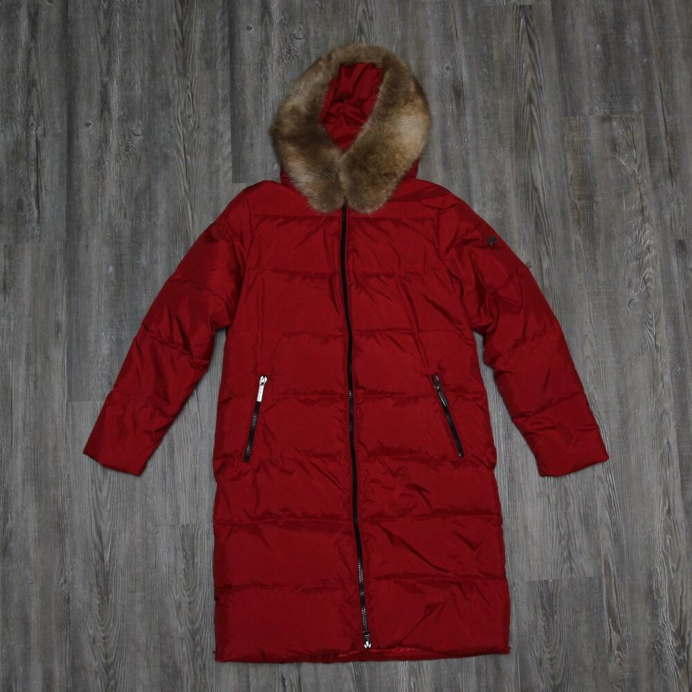 MICHAEL Michael Kors Women's Puffer Winter Coat with Zip Out Hood Terracotta